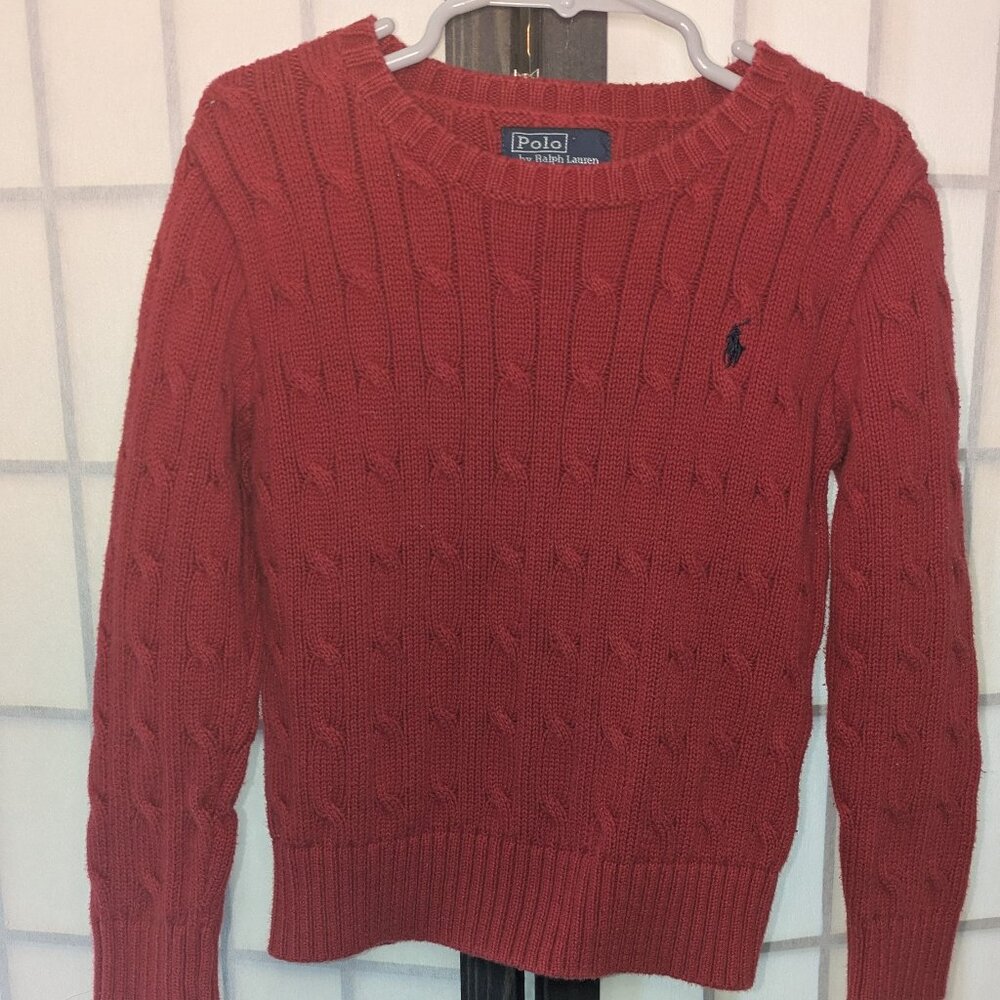 Polo Ralph Lauren Red Cable Knit Sweater 5T